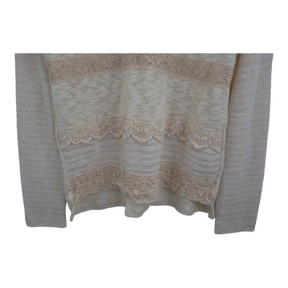 Anthropologie One September Crocheted Heirloom Ivory Lace Pullover Sweater Large - Picture 4 of 7